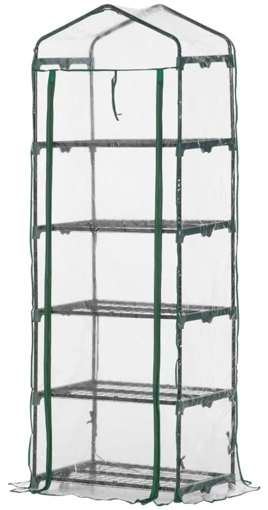 Serre plastique haute résistance UV 193 cm avec 5 rayons en acier