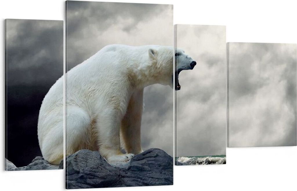 Bild auf Leinwand - Leinwandbild - Bär Tiere Wasser Eis - Produktbild 