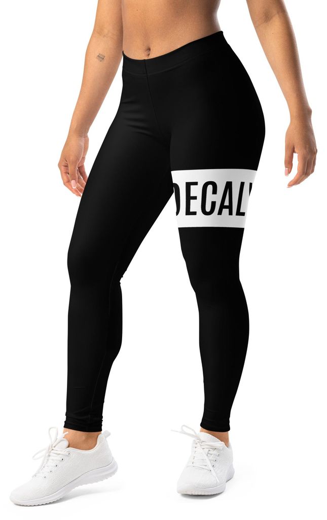 DECALVIBES Damen Leggings Basic Urban Side White - Schwarz , XL