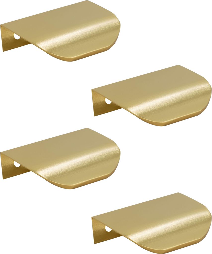 Edelstahl Möbelgriff 50 mm, 4er-Set, goldfarben, runde Form, mattschwarz, inklusive Montage-Schrauben, ideal für stilvolle Möbel-Upgrades