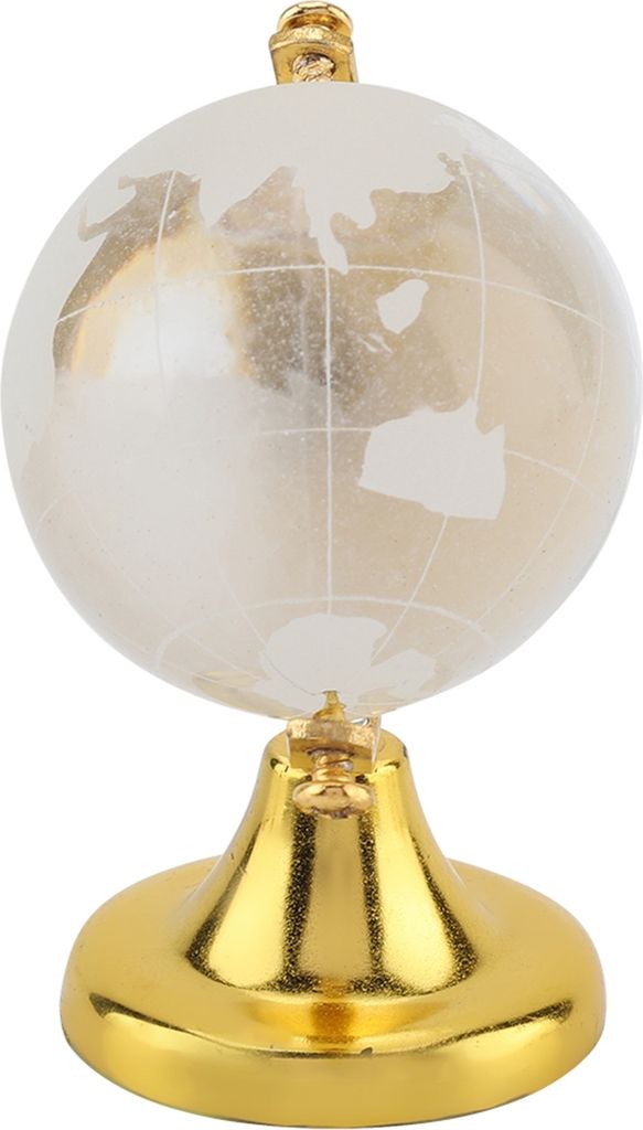 Runder Erdglobus Weltkarte Kristallglas Kugel Kugel Home Office Decor Geschenk (Golden)