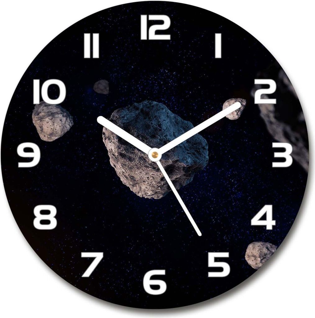 Wanduhr aus Glas 30fi Glasbild Glasuhr Gehärtetes Glas - weisse-zeiger - Meteora