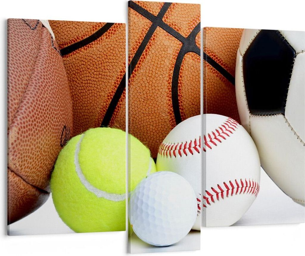 Bild auf Leinwand - Leinwandbild - Fußball Ball Sport Golf - 95x80cm - Wand Bild - Wanddeko - Leinwanddruck - Bilder - Kunstdruck - Wanddekoration...