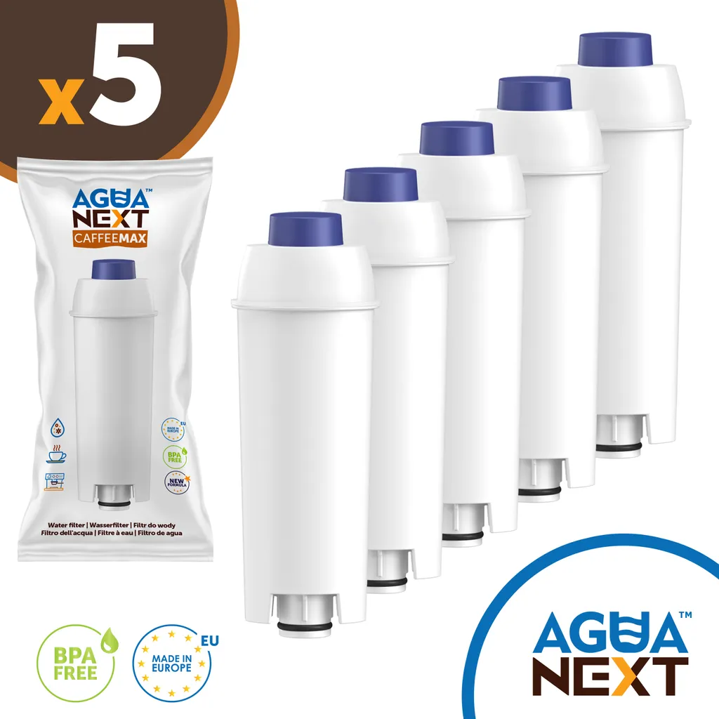 5 Cartouches Filtrantes AguaNext CaffeeMax pour DeLonghi SER3017 DLS C002