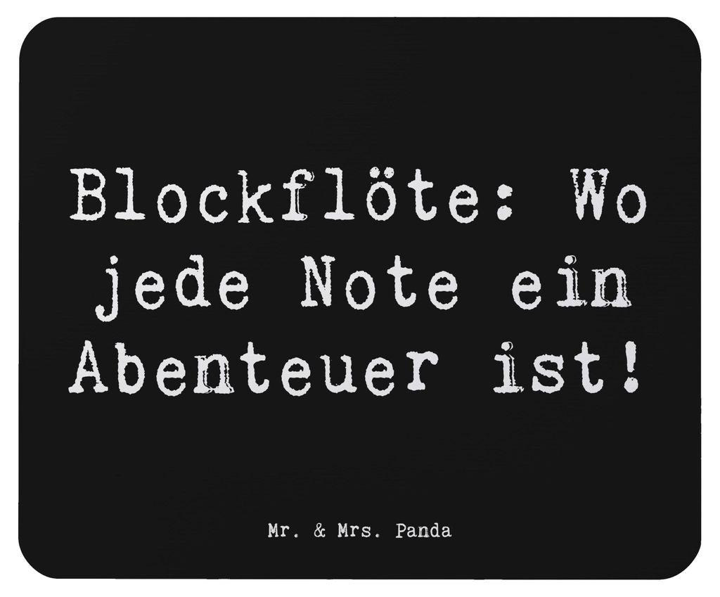Mr. & Mrs. Panda Mauspad Spruch Abenteuer Blockflöte - Schwarz - Geschenk, Mousepad, notebook, mousematte, computer, Instrument, Mouse Pad, Tenorb...