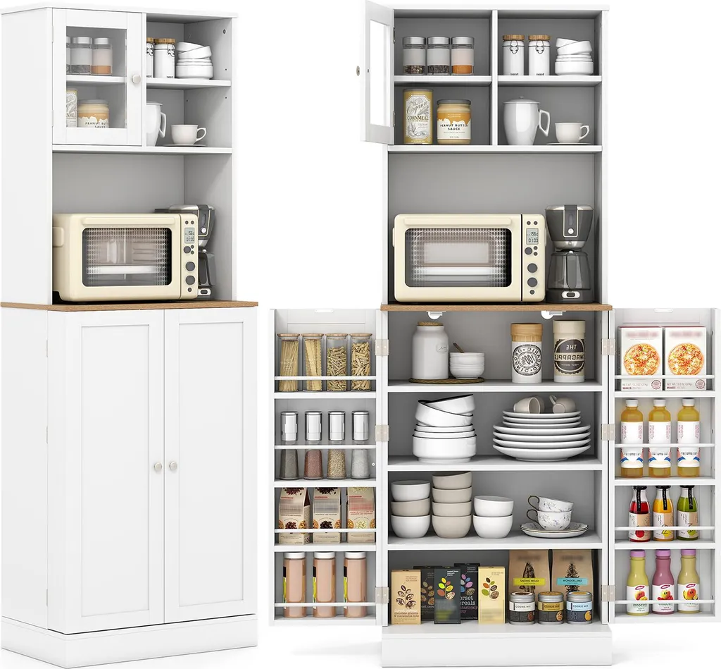 Armoire garde-manger blanche 170cm pour organiser une petite cuisine