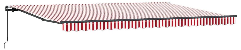 vidaXL Einziehbare Markise Rot und Weiß 500 x 300 cm