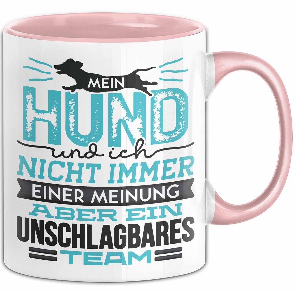 Hund Tasse Geschenk Spruch Lustig Mein Hund Und Ich Team (Rosa)