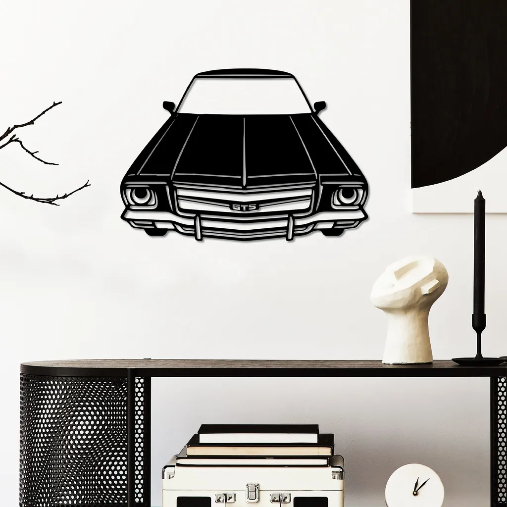Décoration Murale Métal Holden Monaro GTS 350 1974 - Wallity Noir 60x42cm