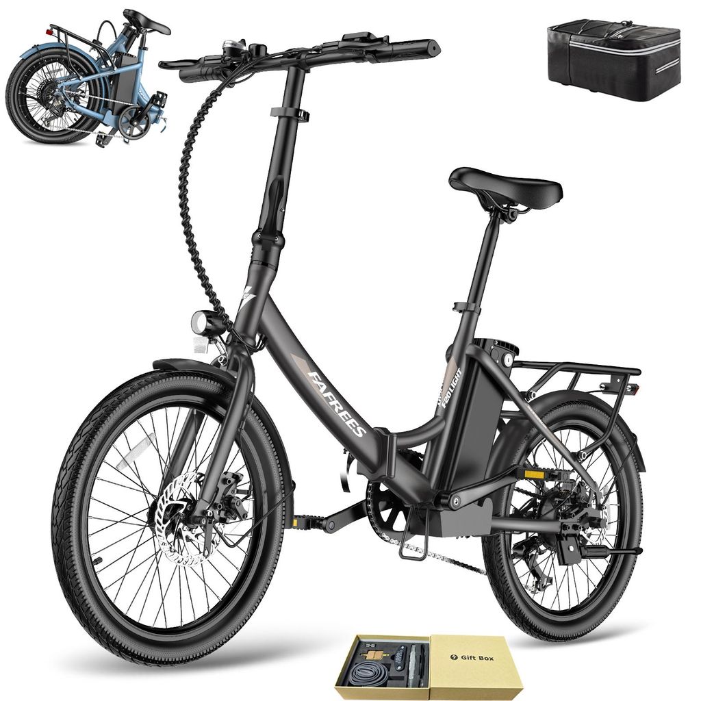 E-Bike 20" 155 - 195 cm Rostfreie Aluminiumlegierung 36 V 16,75 Ah 603 Wh bis zu 110 - 130 km Wasserdicht IPX4 Pedelec Klapprad mit 7 Gang