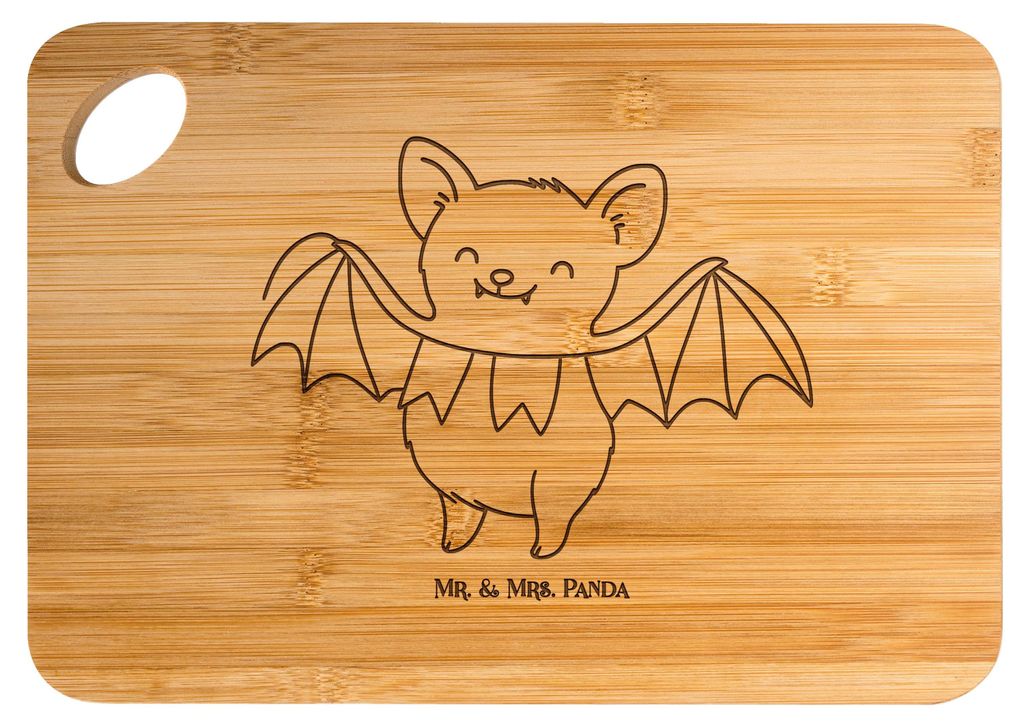Mr. & Mrs. Panda Holzbrett Fledermaus Boo - Transparent - Geschenk, Schneidebrett, Dekoration, Schneidbrett Küche, Frühstücksbrett, Holzbrettche...