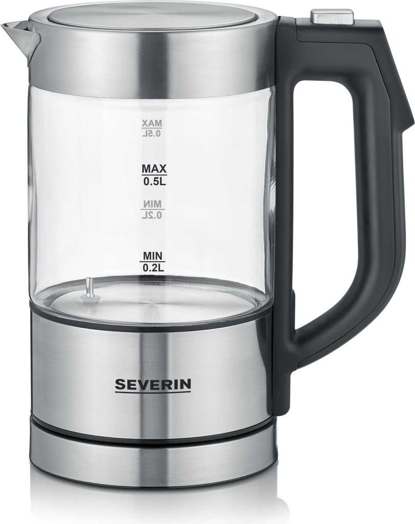 SEVERIN Mini-Glas-Wasserkocher WK 3458 Edelstahl / schwarz Produktbild 