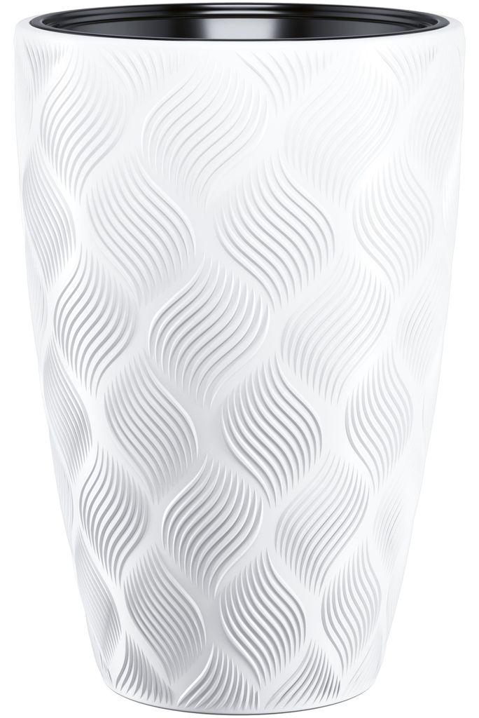 Flow Slim 40 Runder Blumentopf | Weiß Produktbild 