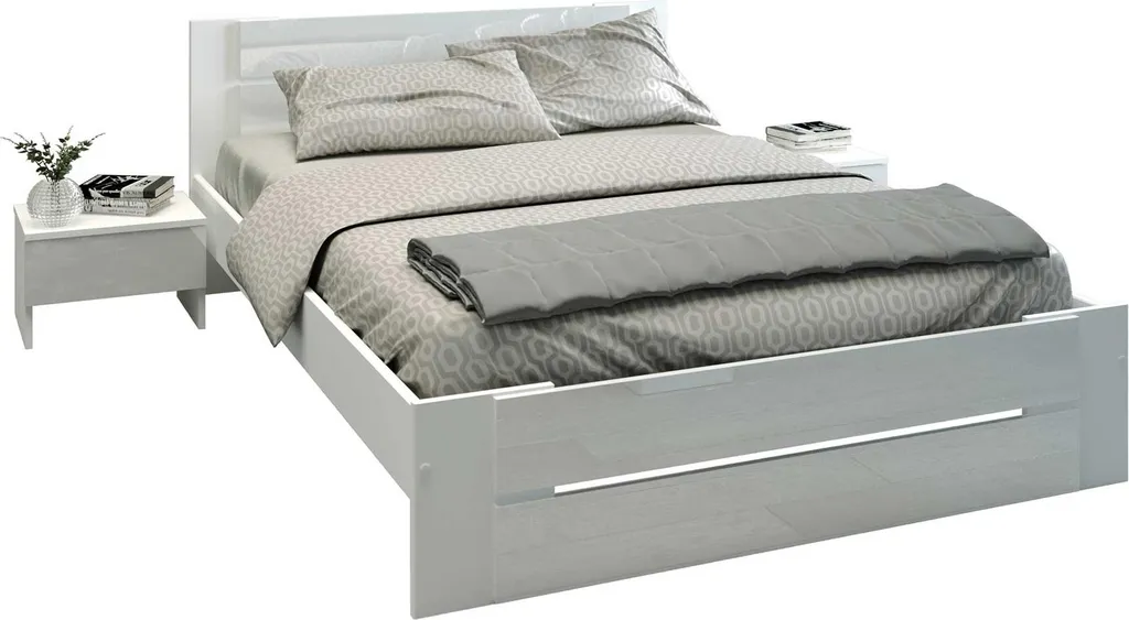 Lit EDEN 140x190 cm blanc : la solution gain de place et design moderne - 9