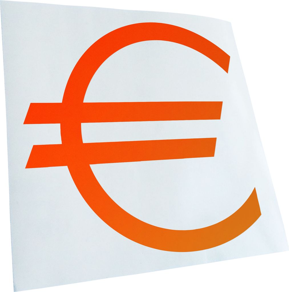Kiwistar - Autoaufkleber - Eurozeichen - Eur Euro Symbol Heckscheibe - Aufkleber für Auto Kfz Fahrrad, LKW, Truck Mofa