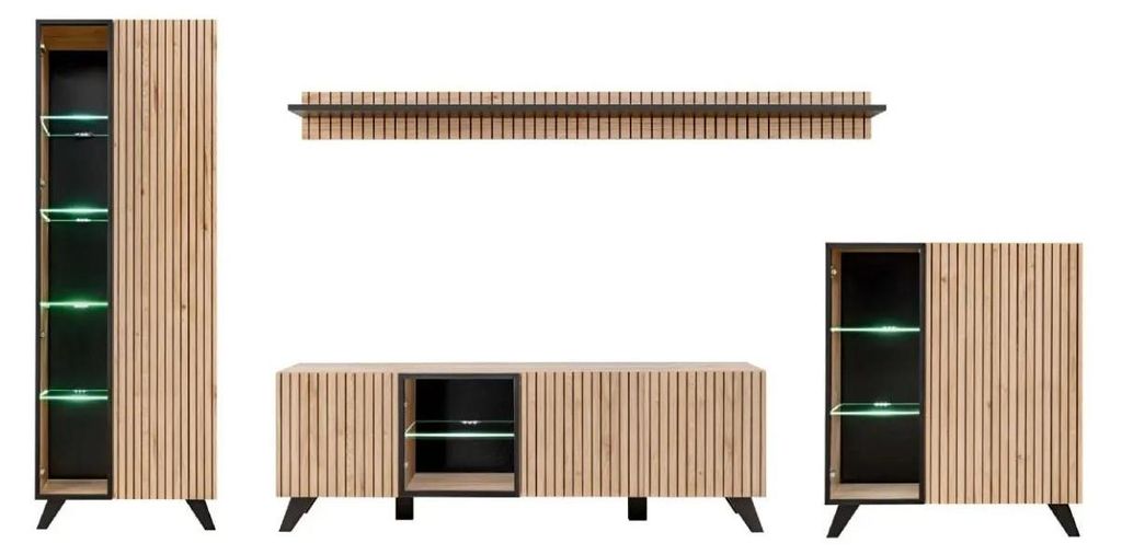 Praktyczna ściana do salonu DEJANA - hickory jackson Zdjęcie produktu 