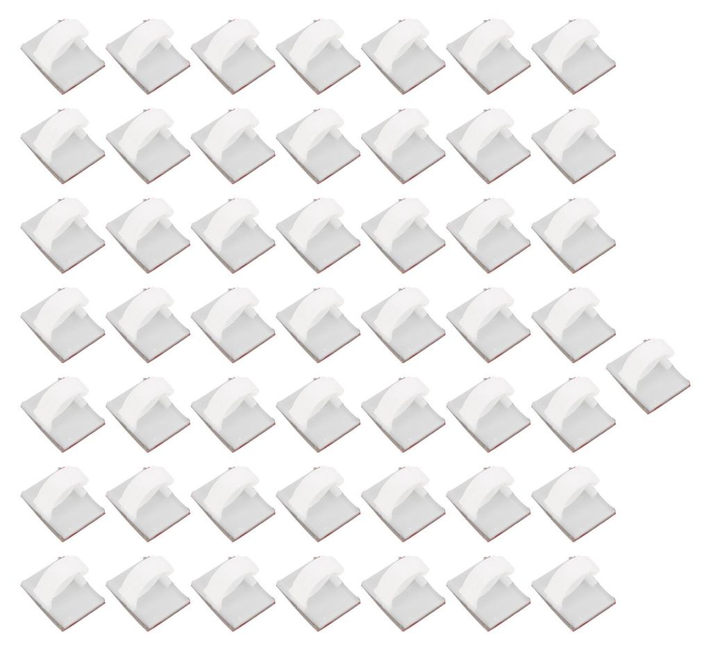 50 Teile/satz Selbstklebende Kabelklemmen Management Weiße Automobilkomponenten für Leitungen mit einer Breite von maximal 5 mm/0,2 Zoll