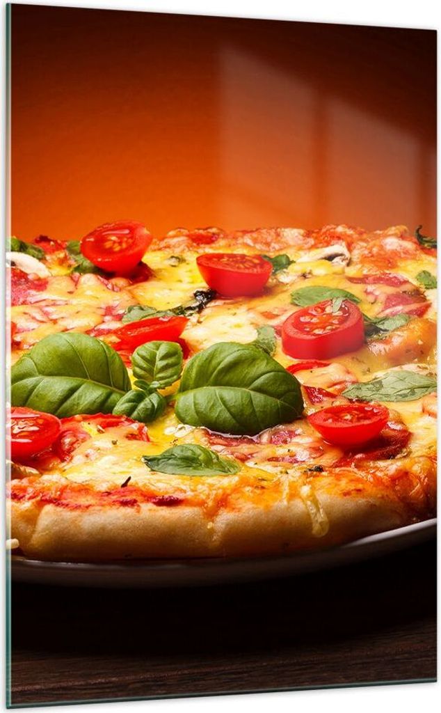 Bilder auf glas - Einteilig - Italien Pizza Tradition Essen - 70x100cm - Glasbilder - Wandbilder - Bilder - Wanddekoration aus Glas - Glas Bilder -...