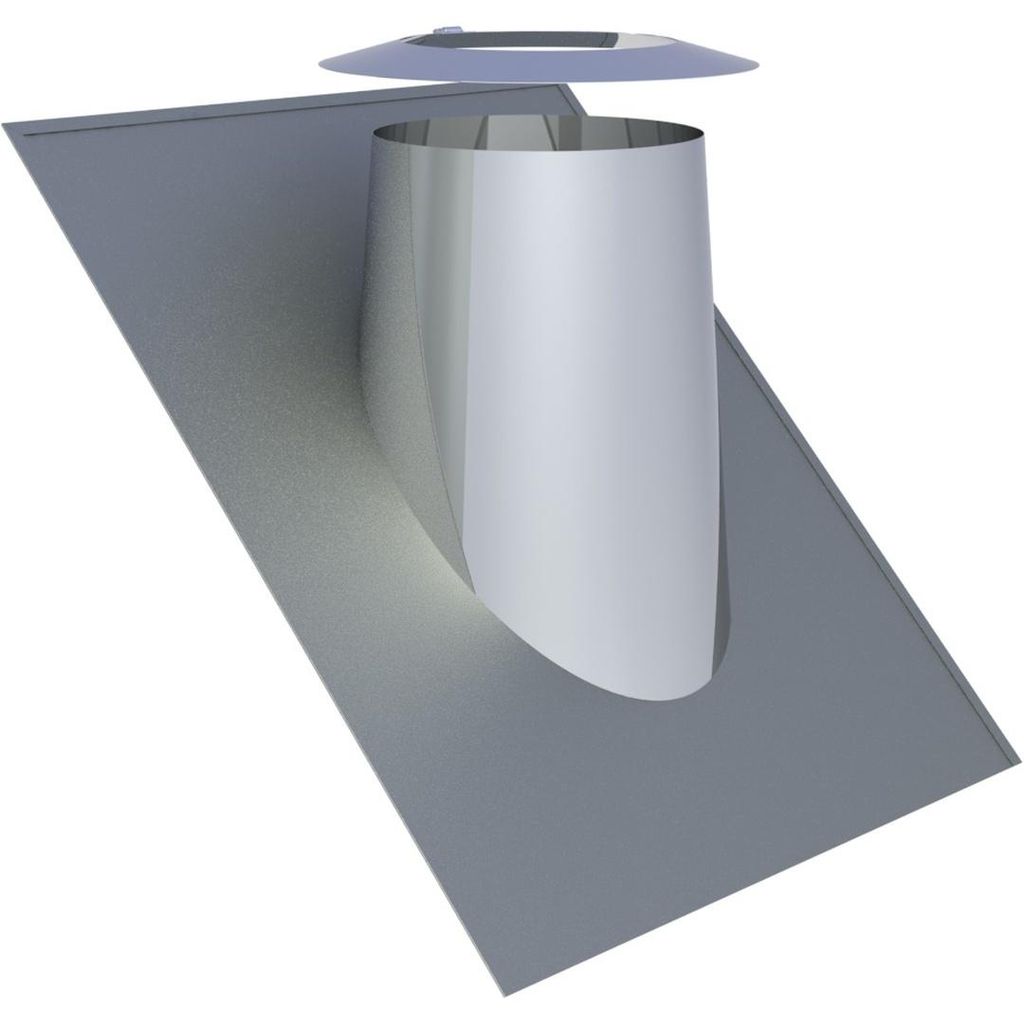 Jeremias DW-FU Dachdurchführung 130 mm Edelstahl für Schornstein 36-45 Grad mit Wetterkragen doppelwandig Abgassystem