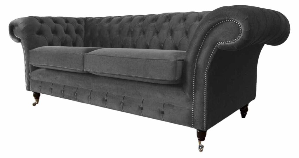 Sofa 3 Sitzer Luxus Textil Chesterfield Couch Sofas Polster Design Möbel