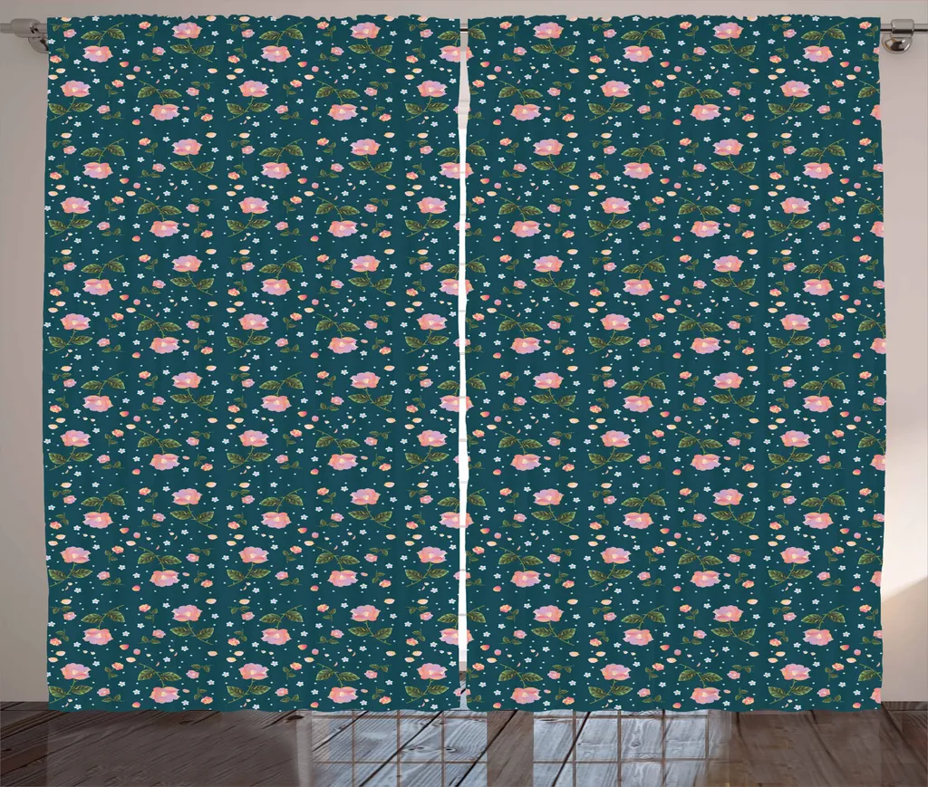 Tenda Soggiorno ABAKUHAUS Rose Multicolore - Lavabile 280x175