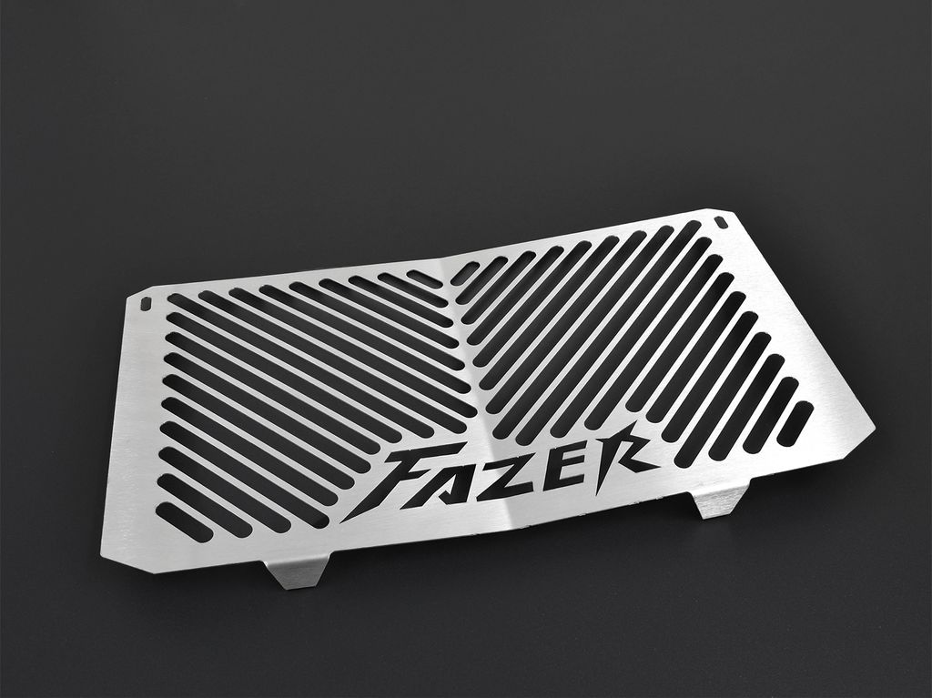 ZIEGER Kühlerabdeckung ohne Seitenabdeckung kompatibel mit Yamaha FZ1 | Fazer Logo 2 silber
