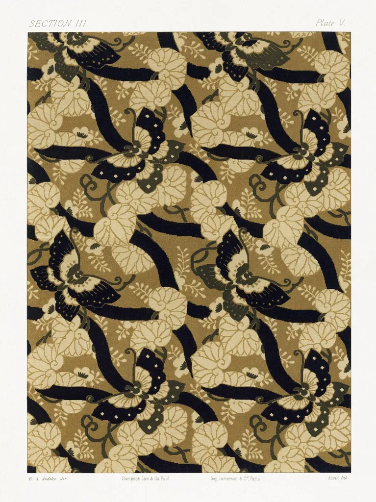 Affiche de Décoration Salon 75x100 cm G.A. Audsley Motif Éventail III