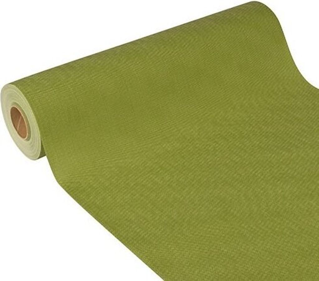 Papstar Vlies Tischläufer, olivgrün "soft selection plus" 24 m x 40 cm, 4 Rollen