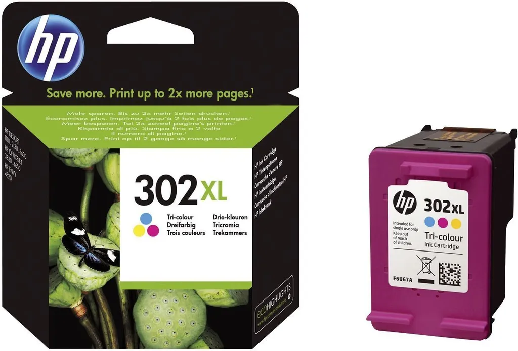 Cartuccia HP 302XL Colore Originale F6U67AE | Alta Resa per DeskJet