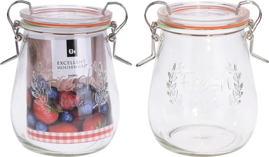 Koopman Glasgefäß mit Dichtung 500 ml