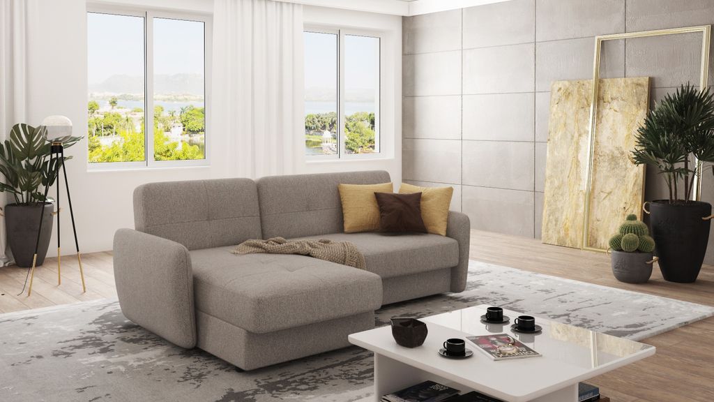 S-STYLE MÖBEL - Modernes Ecksofa Lento mit Ottomane und Produktbild 