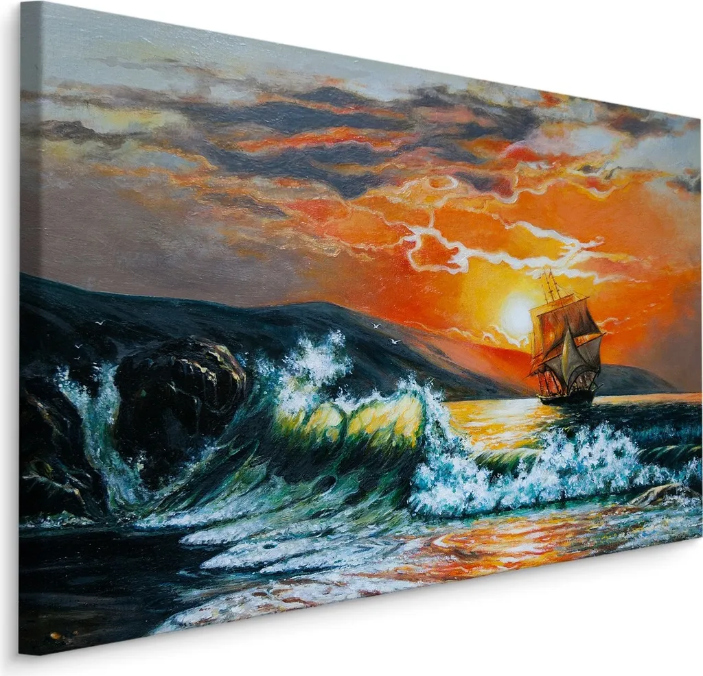 OCCASIONE! Tela Mare Tempesta 70x50 XXL - SCREEN PICTURE Stampa Arte