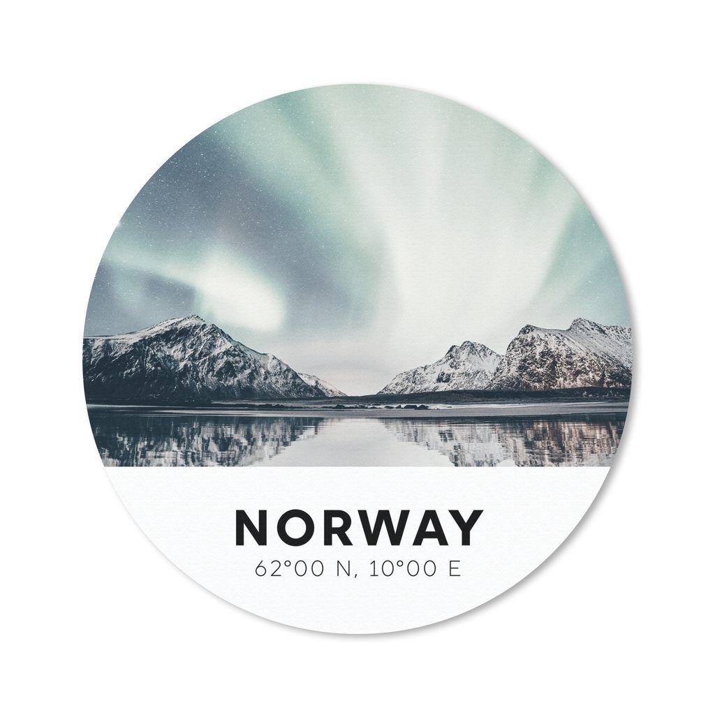 MuchoWow Mauspad Mousepad Norwegen - Gletscher - Nordlichter 50x50 cm - Mousepads - Maus Mat - Pad - Mausunterlage - Vinyl