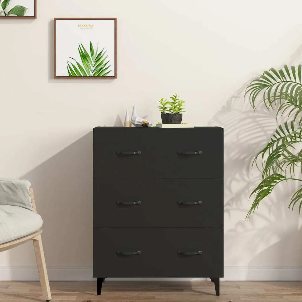vidaXL Credenza nera 69,5x34x90 cm Materiale a base di legno