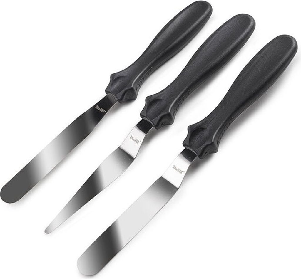 Set mit 3 Mini-Spateln von Ibili-Ecoprof, Edelstahl, 10 cm, schwarz