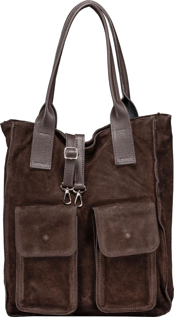Hausfelder Manufaktur Shopper Velours Braun 39