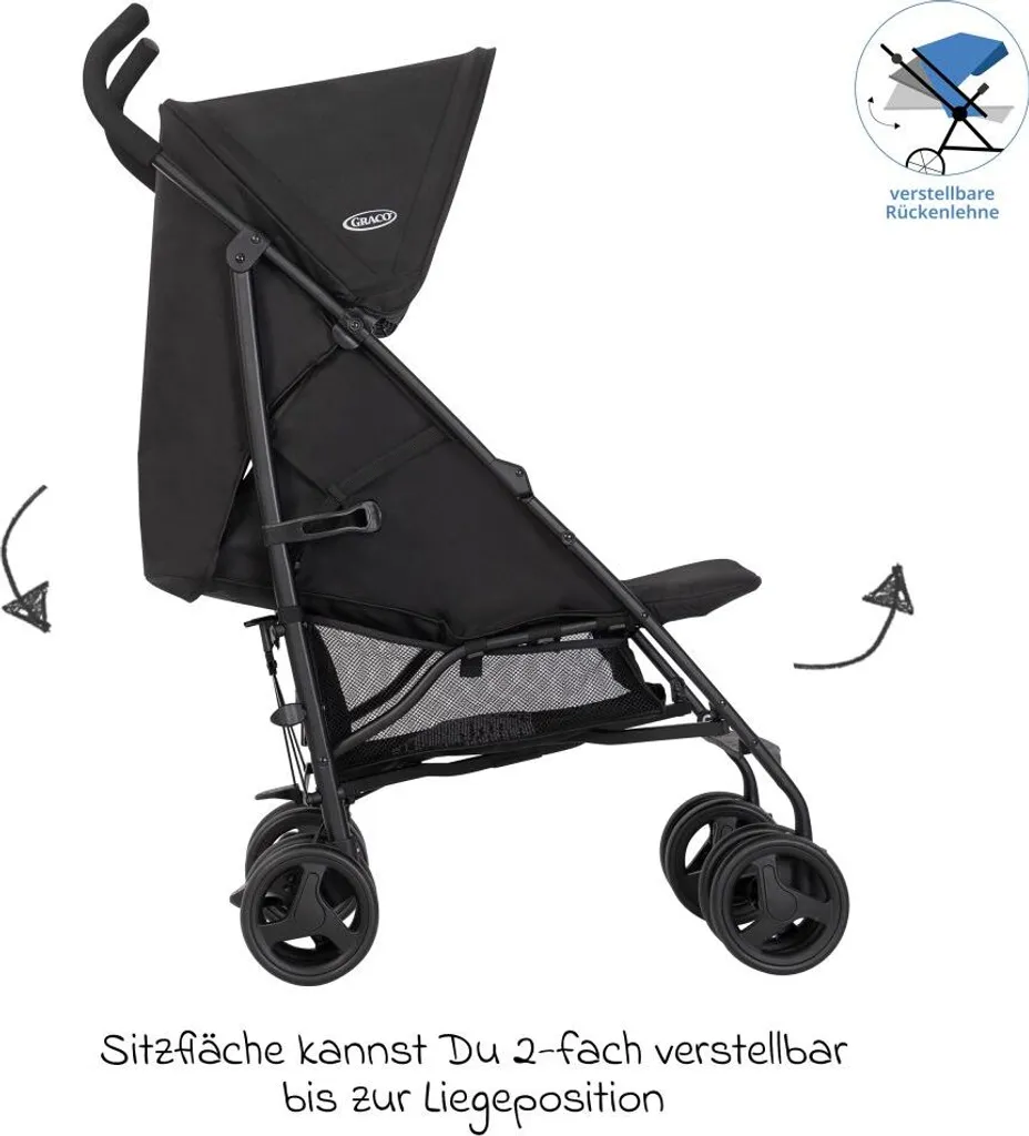 Poussette Graco EZLite légère 6,6 kg - Buggy compacte pour enfant