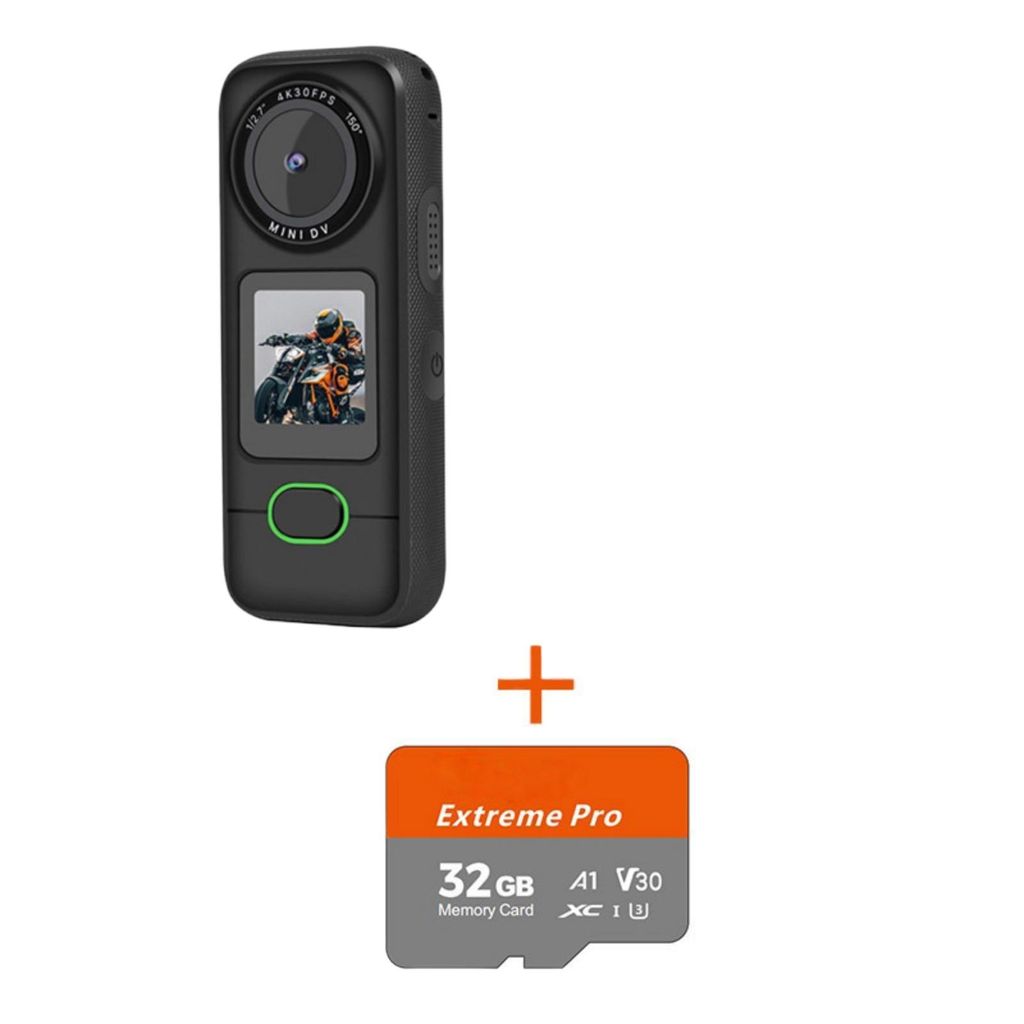 AIORBER 4K Action Kamera mit 1.4" Touchscreen, Fahrradkamera mit Nachtsicht, 1800mAh Akku Mini DV mit 32GB Karte, Ultra HD, Wasserdicht, Dashcam