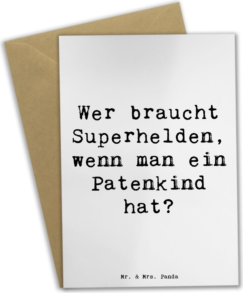 Mr. & Mrs. Panda neujahrskarte Spruch Patenkind Wunder - Weiß - Geschenk, Patenonkel, Liebe, osterkarte, Freude, Grußkarten, Patenschaft, Familie...