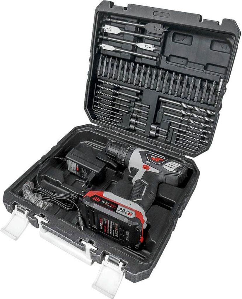 Worgrip Schlagbohrmaschine 1 Akku 50 Zubehör 2.0ah 20v Silber Silber One Size