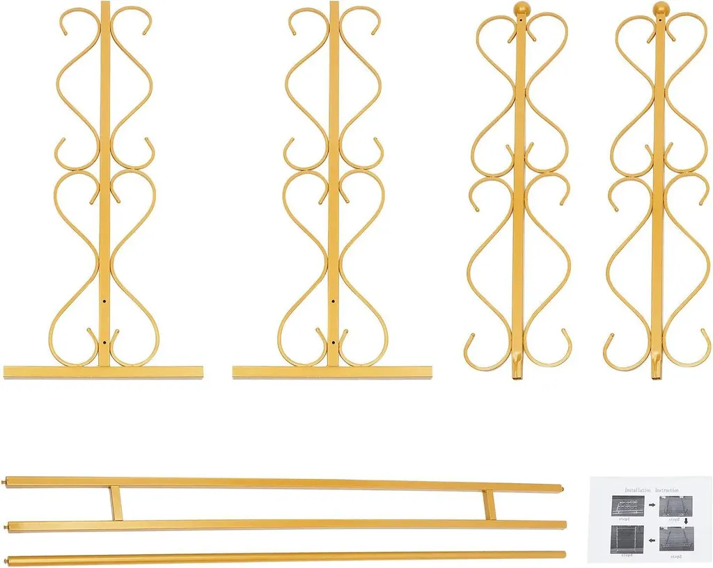 Porte-robe en métal or cadre carré - Support robuste pour mariages - 2