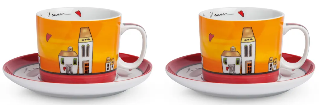 Egan LE CASETTE Set 2 Tazze Colazione Rosse 340ml | Porcellana Design