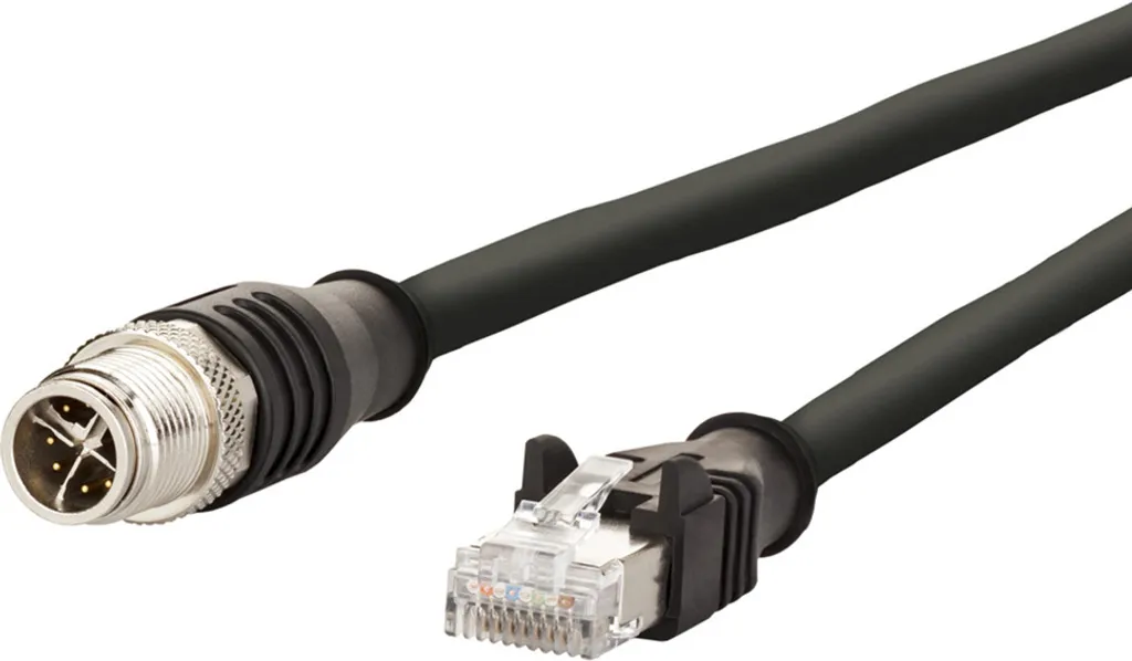 Cavo Industriale Metz Connect M12-RJ45 X-Coded Nero 1 Metro