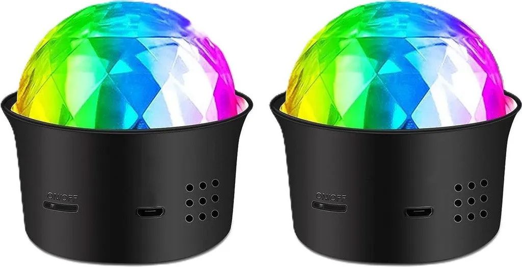 Nachtlichter,Discolicht,2 Stück Discokugel,5V,RGB Partylicht,USB Stimmungslicht,55*55mm,600mAh