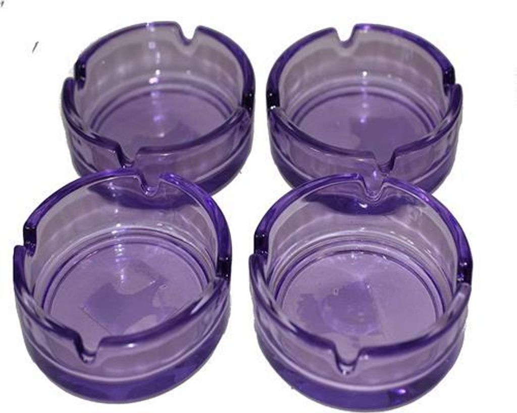 4 Stück Glasaschenbecher Glas Aschenbecher Ø 10,5 cm Rund Produktbild 