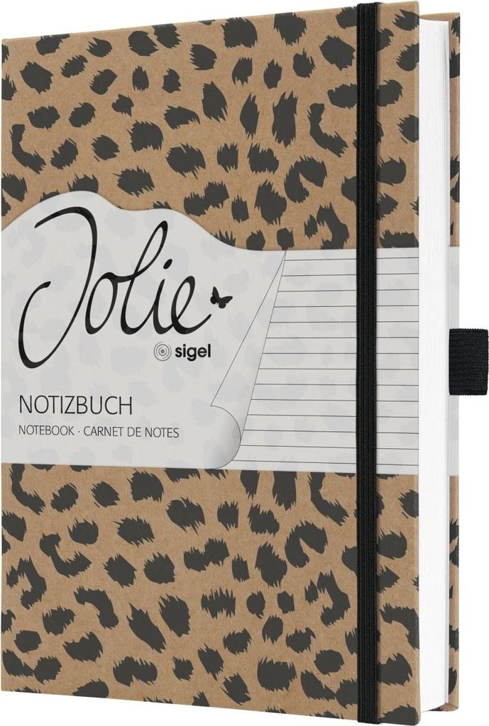 SIGEL Notizbuch Jolie JN851 A5 liniert Pure Cheetah Packung mit 2 Stück