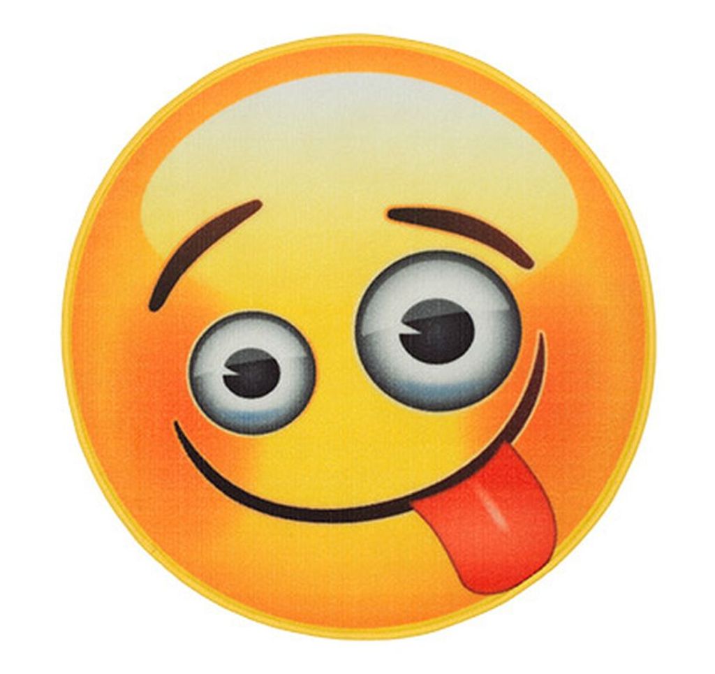 Rockbites Teppich "Emoji - Face Crazy" Ø 67cm Läufer Fuß- Schmutz- Matte 100926