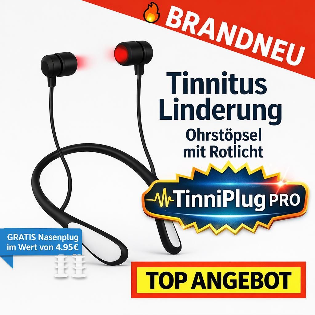 TinniPlug Pro Tinnitus Linderung Ohrstöpsel mit Rotlicht - Kabellos & Aufladbar