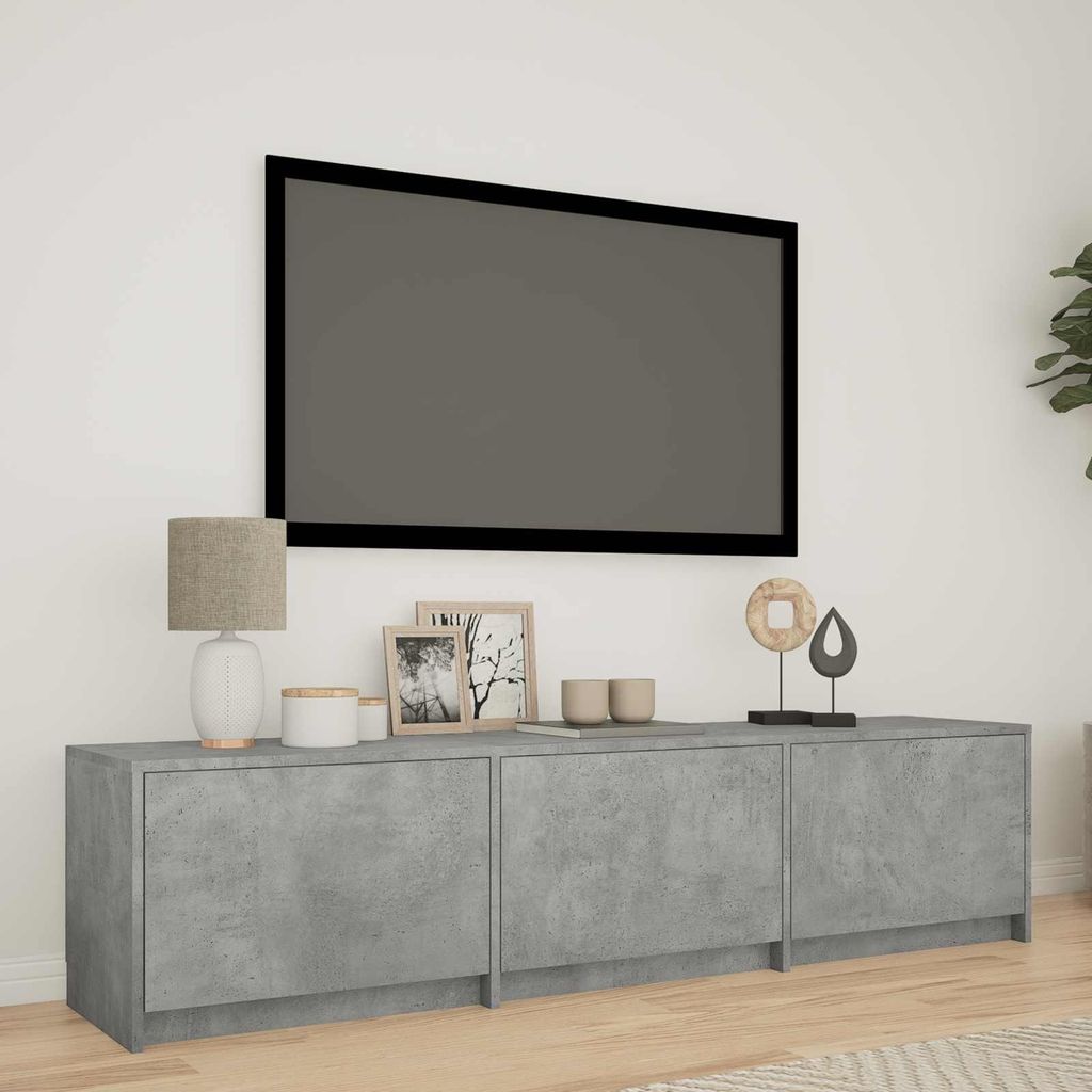 Fernsehschrank mit LED Betongrau 165 x 34 x 40 cm Holzwerkstoff - TV-Schränke DE616