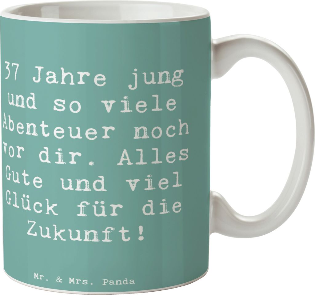 Mr. & Mrs. Panda Tasse Spruch 37. Geburtstag Abenteuer - Produktbild 